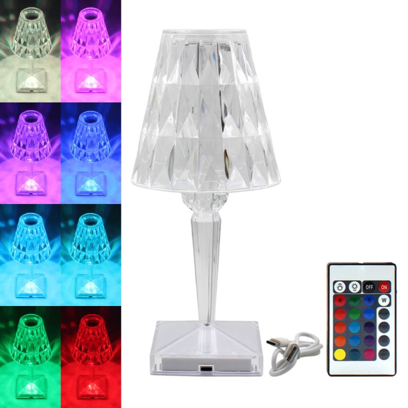 LED Diamond Table Lamp Remote Control USB - Giftworks