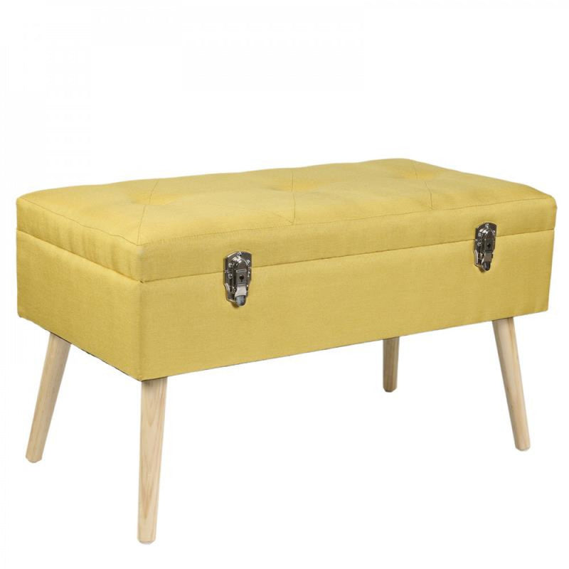 Yellow Suitcase Bench With Storage