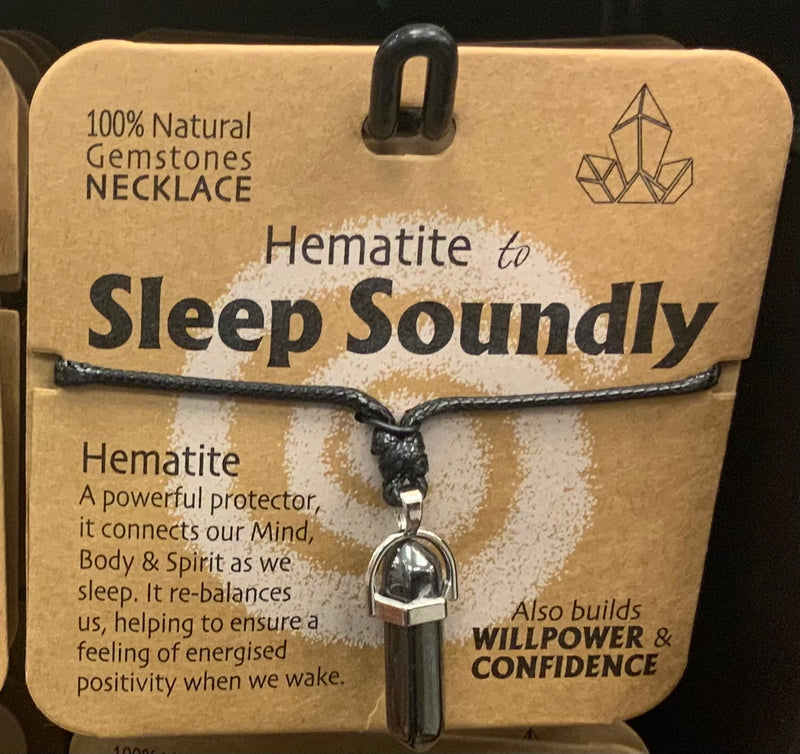 HEMATITE FOR SLEEP SOUNDLY GEMSTONE NECKLACE - Giftworks