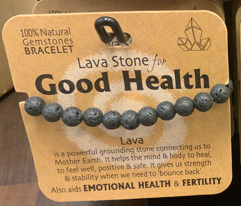 LAVA FOR GOOD HEALTH GEMSTONE BRACELET - Giftworks