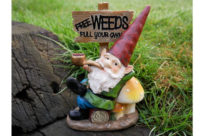 GARDEN GNOME (FREE WEEDS PULL YOUR OWN)