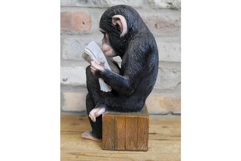 Monkey Reading The News Ornament - Giftworks