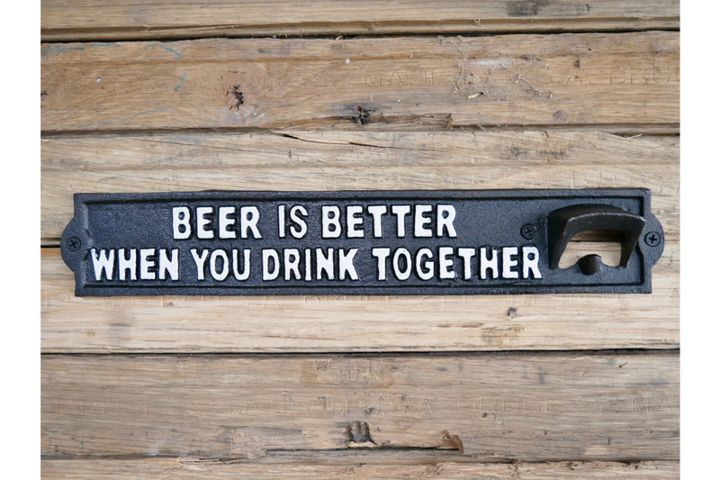 SIGN WITH BOTTLE OPENER 