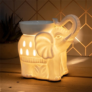 Desire Aroma Ceramic White Elephant Fragrance Warmer Lamp - Giftworks
