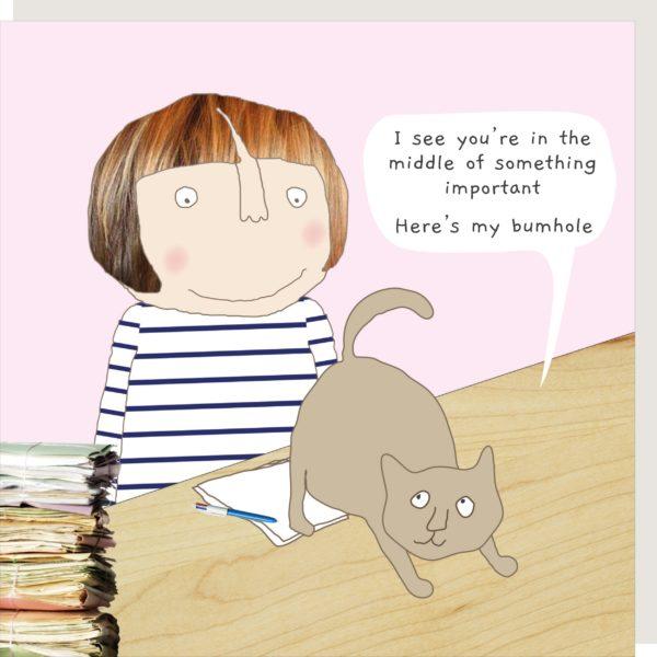 Rosie Made a Thing 'I See You're In The Middle of Something...Bumhole' Card - Giftworks
