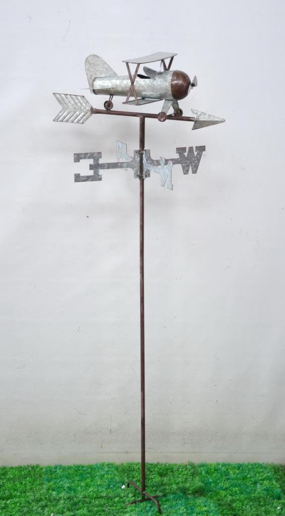 62" AEROPLANE WEATHER VANE GARDEN SPINNER (PRE ORDER FOR LATE MARCH) - Giftworks