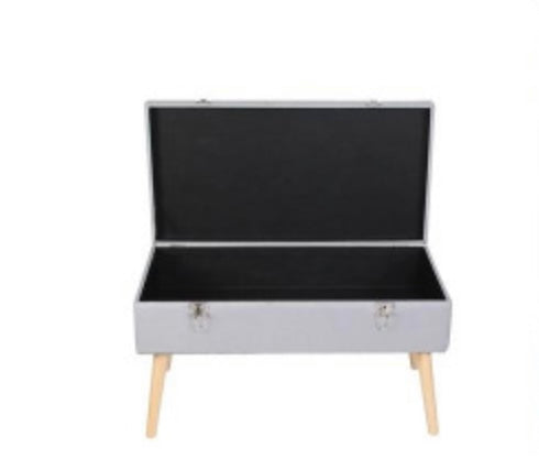 Light Grey Suitcase Bench With Storage