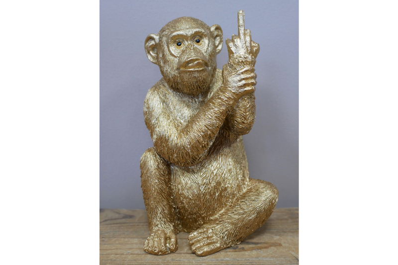 Gold Rude Monkey Ornament