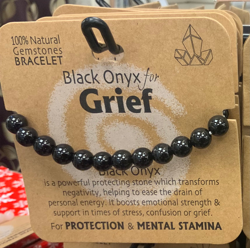 BLACK ONYX FOR GRIEF GEMSTONE BRACELET - Giftworks