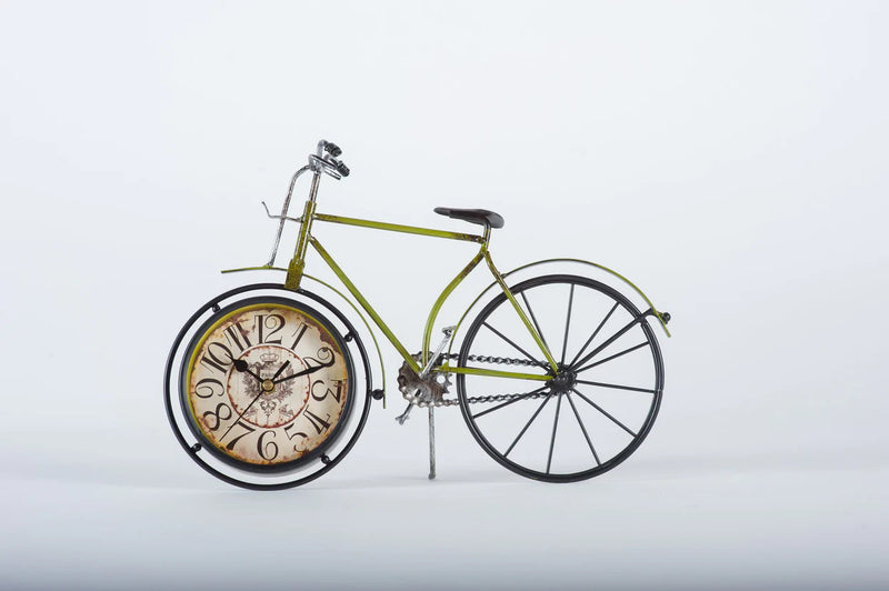 Clock Vintage Elegance Push Bike Green - Giftworks