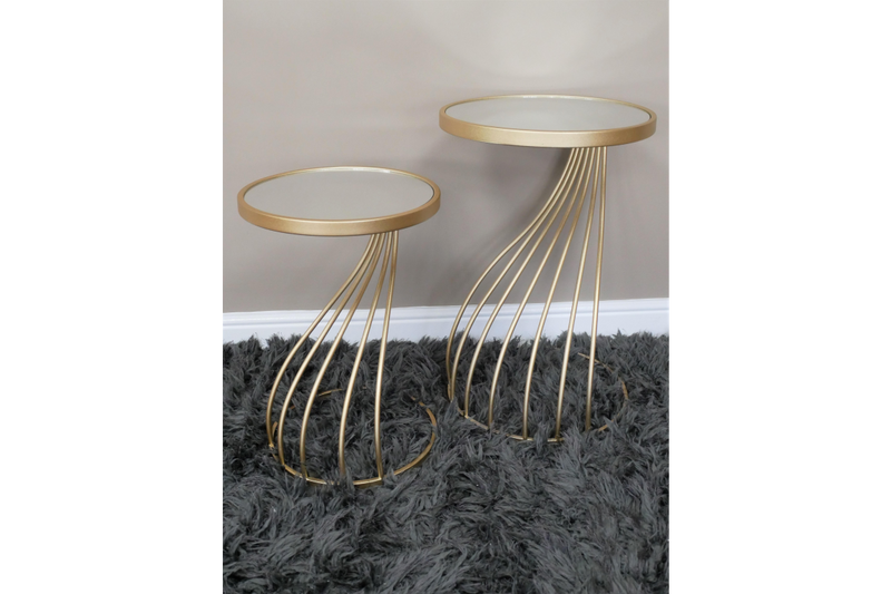 Spiralling Set Of Two Side Tables (Please See Description) - Giftworks