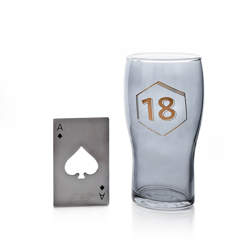 Beer Glass & Bottle Opener 18