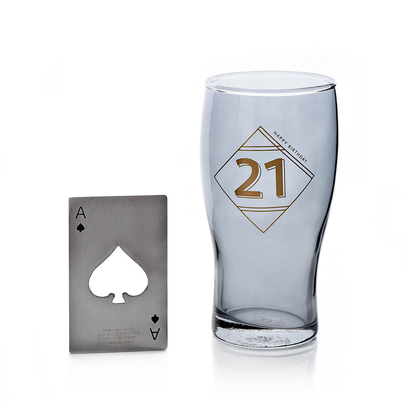 Beer Glass & Bottle Opener 21