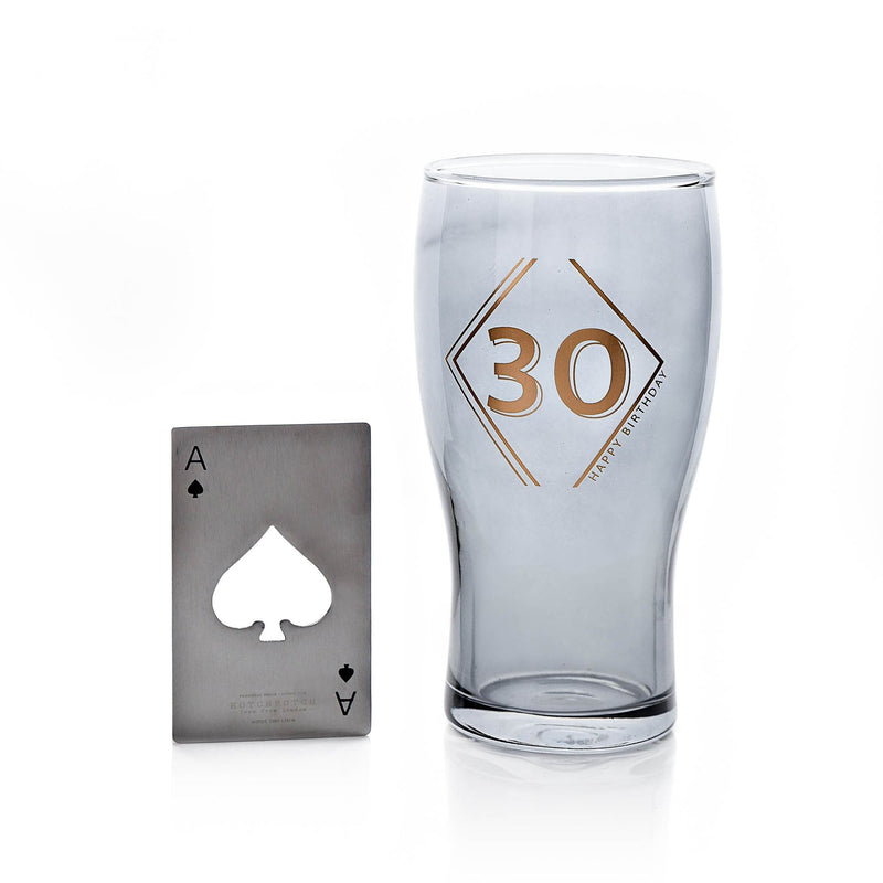 Beer Glass & Bottle Opener 30