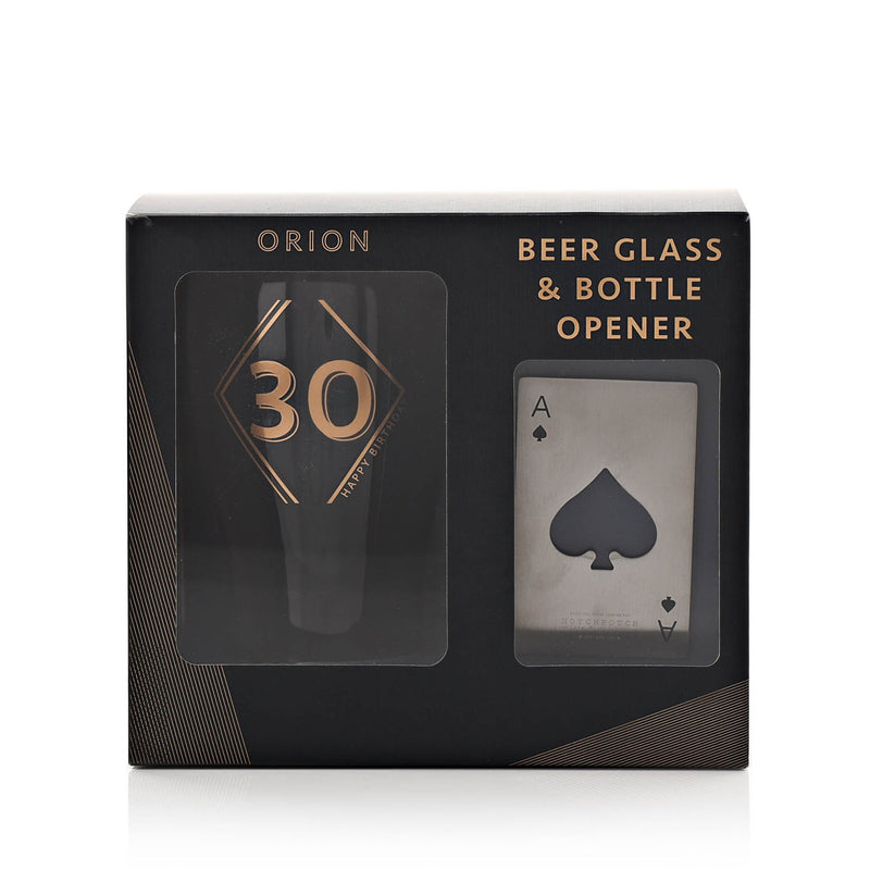Beer Glass & Bottle Opener 30 