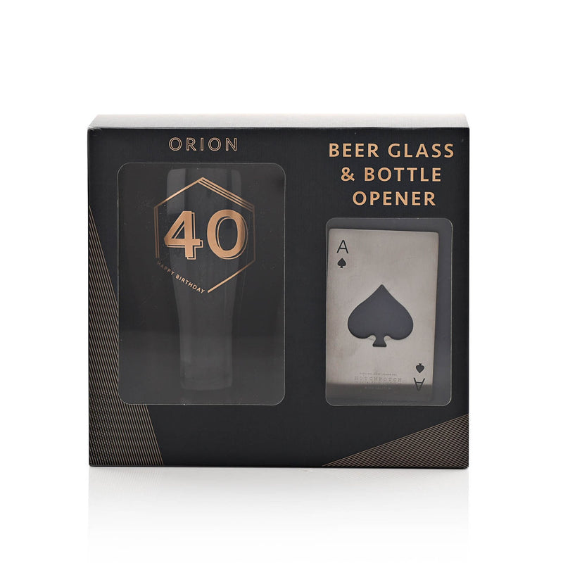 Beer Glass & Bottle Opener 40