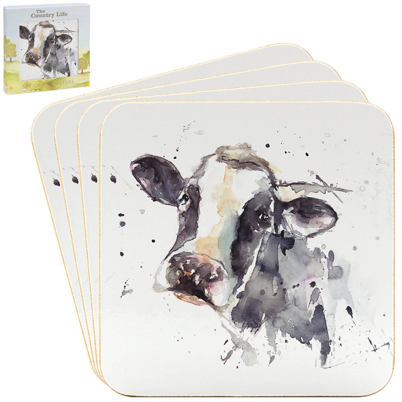 Country Life Cow Coasters Set of 4 - Giftworks