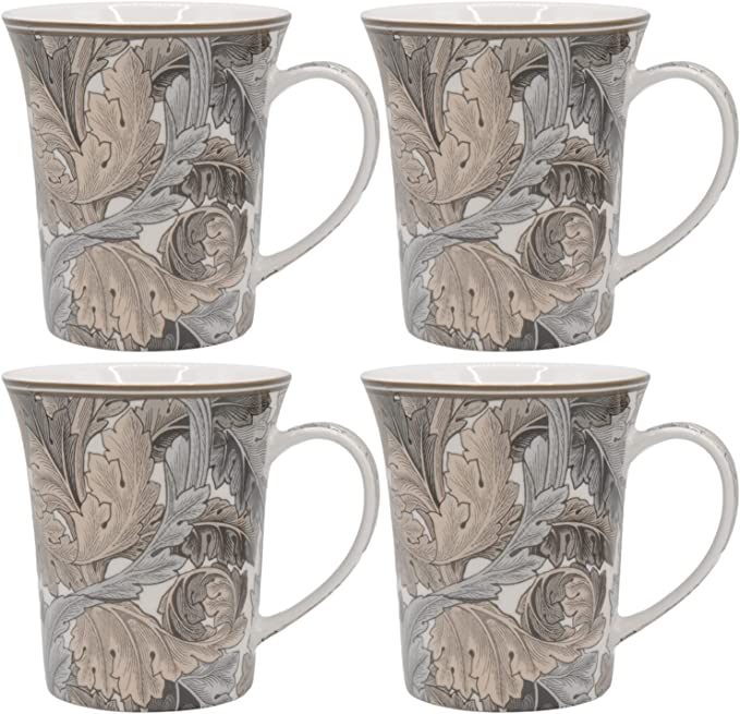 William Morris Acanthus (White) Mugs Set of 4 - Giftworks