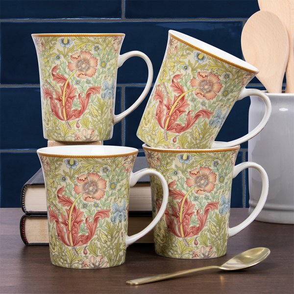 William Morris Compton (Cream) Mugs Set of 4 - Giftworks
