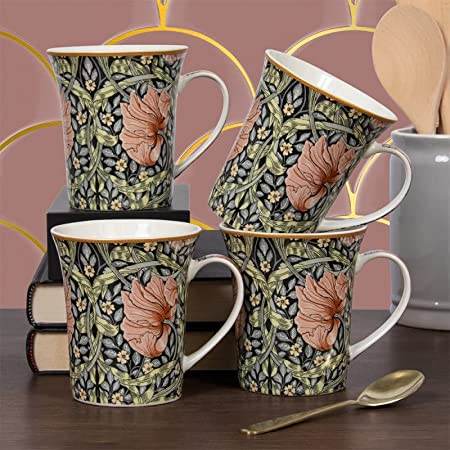 Set of 4 William Morris Pimpernel Mugs - Giftworks