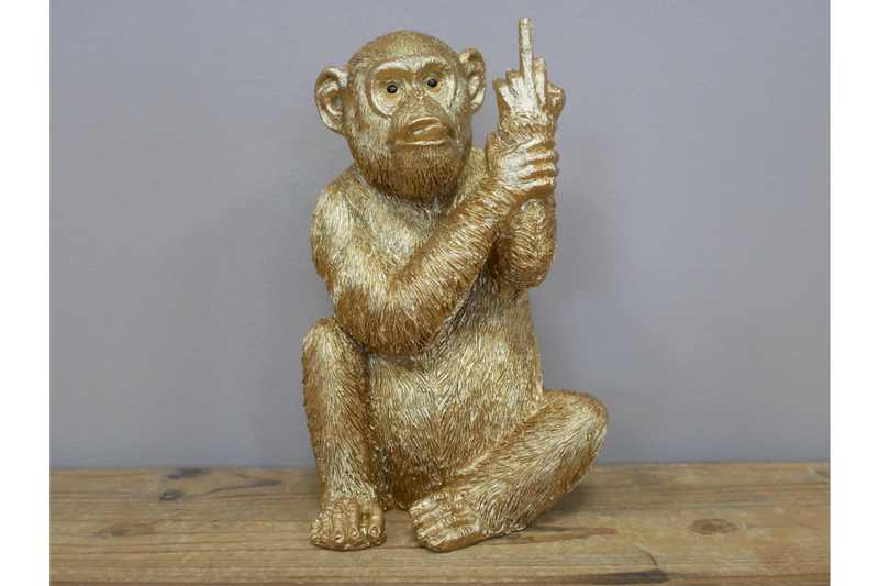 Gold Rude Monkey Ornament