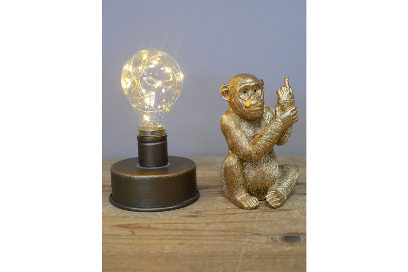 Small Gold Rude Monkey Ornament