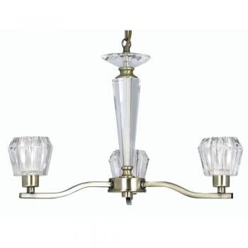 Vita 3 Light Antique Brass Pendant Ceiling Light 1857/3 AB - Giftworks