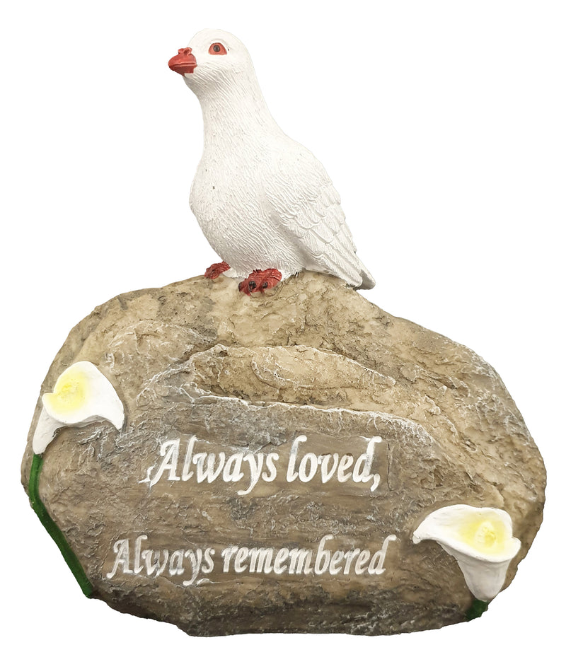 Grave Plaque Dove on Stone with Verse.