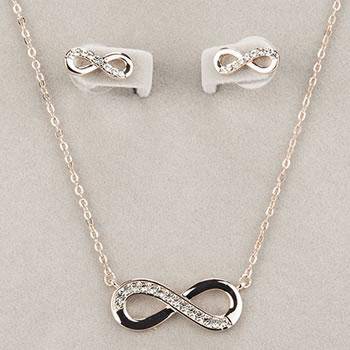 Newgrange Living Rose Infinity Necklace & Earring Set - Giftworks