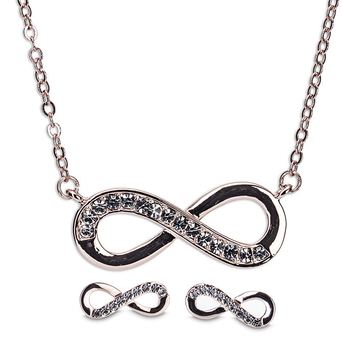 Newgrange Living Rose Infinity Necklace & Earring Set - Giftworks