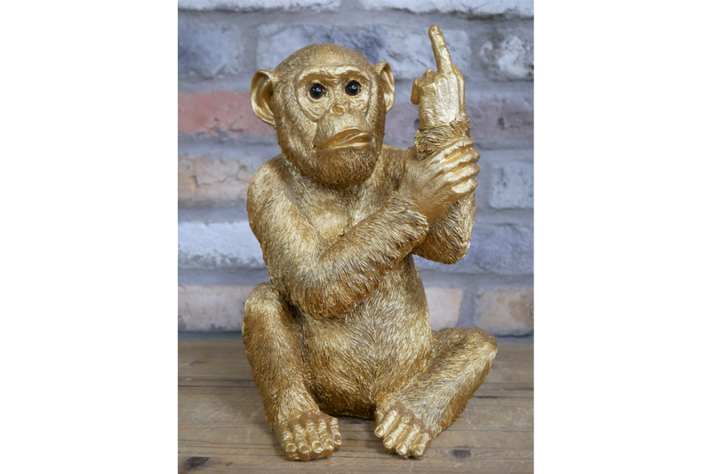 Gold Rude Monkey Ornament - Giftworks