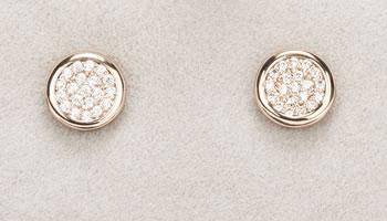 Newgrange Living Rose Gold or Silver Diamante Round Earrings - Giftworks