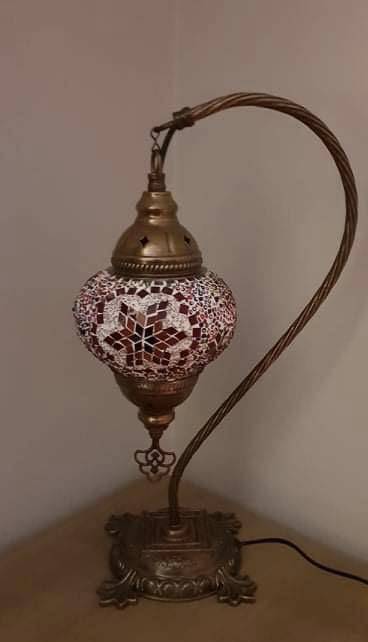 Multi Colour Star Swan Neck Turkish Moroccan Handmade Mosaic Lamp - Giftworks
