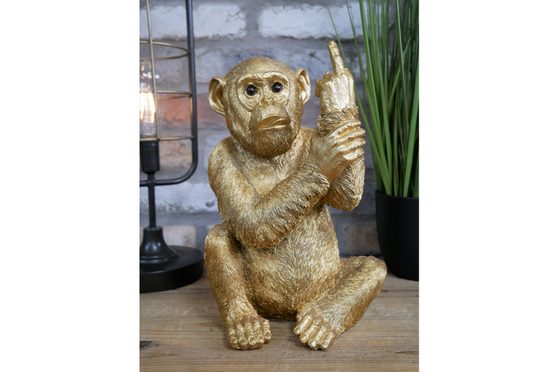 Gold Rude Monkey Ornament - Giftworks
