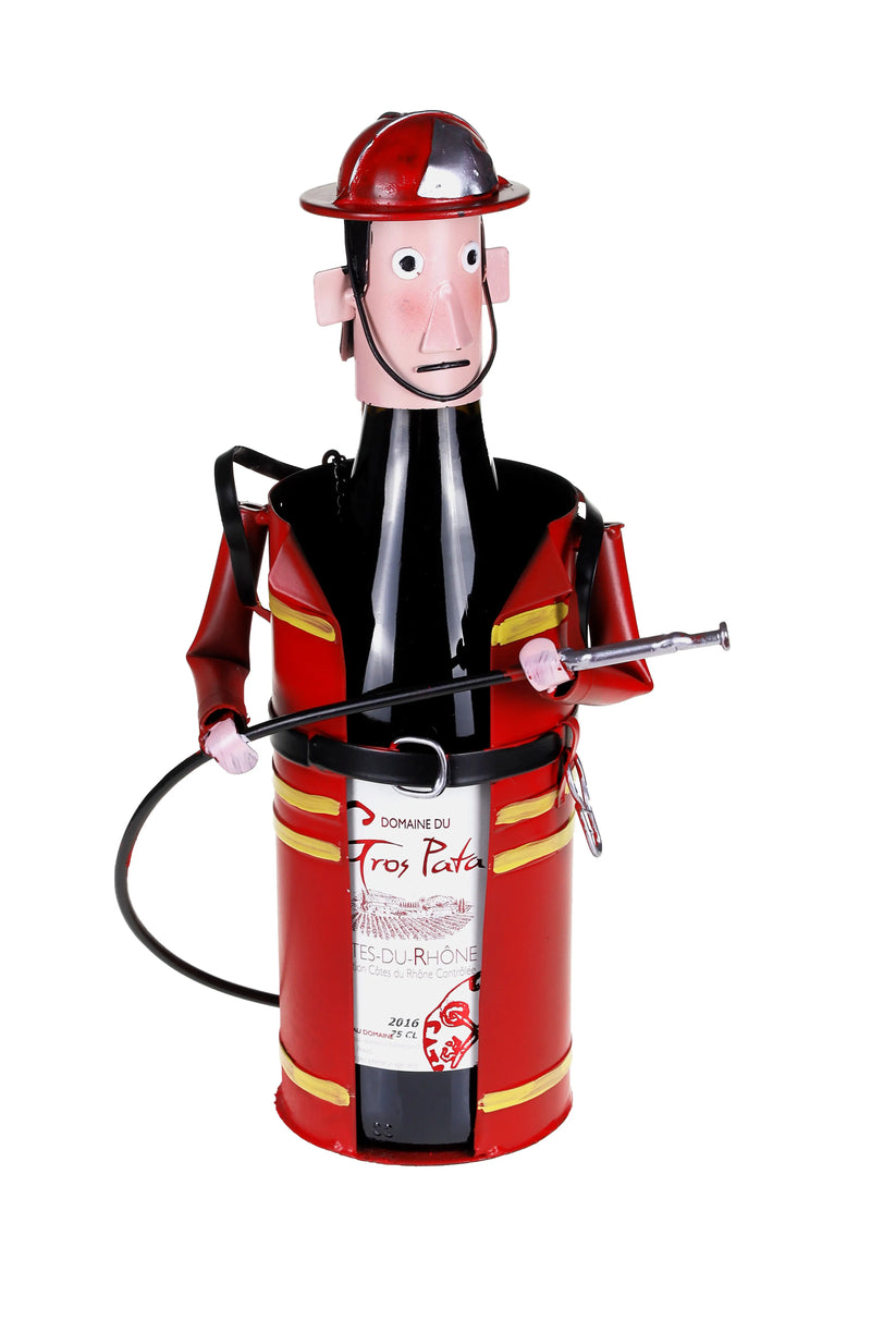 Fireman Coloured Metal Bottle Holder - Giftworks