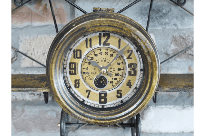 Vintage Gifts Aeroplane Clock With Hooks - Giftworks