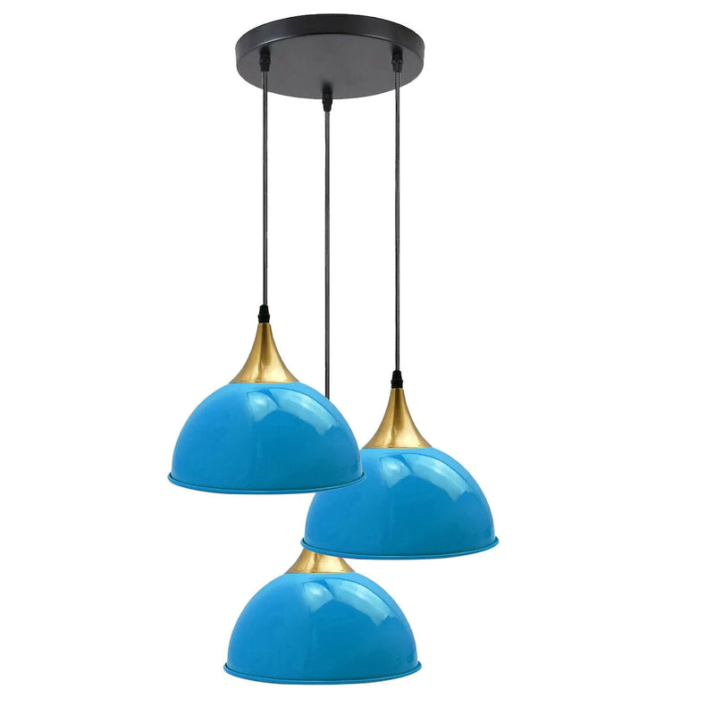 Vintage Industrial pendant light (3 Lights Blue)