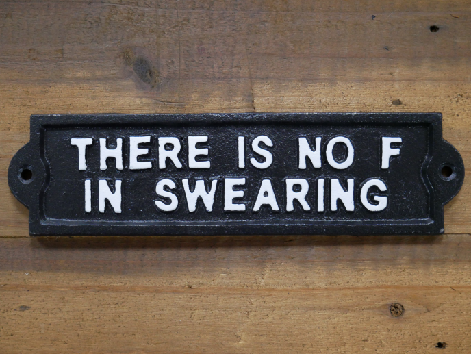 Cast Iron Sign (Swearing) - Giftworks