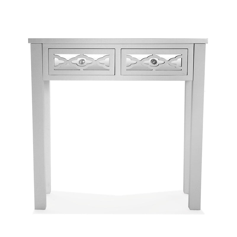 Silke 2 Drawer Grey Mirrored Console Table 
