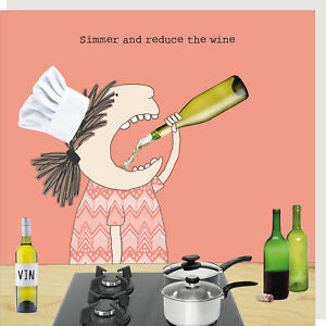 Rosie Made A Thing "Simmer And Reduce The Wine” Greeting Card - Giftworks