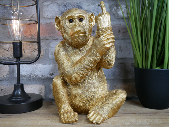 Gold Rude Monkey Ornament (Pre Order For Mid July) - Giftworks