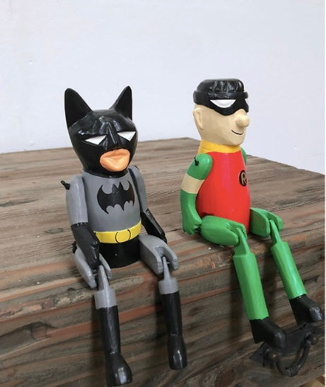 BATMAN AND ROBIN WOODEN PUPPET - Giftworks