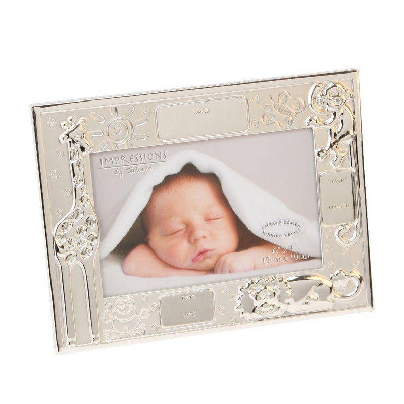 6" X 4" - Noah’s Ark Personalised Data newborn baby Frame - Giftworks