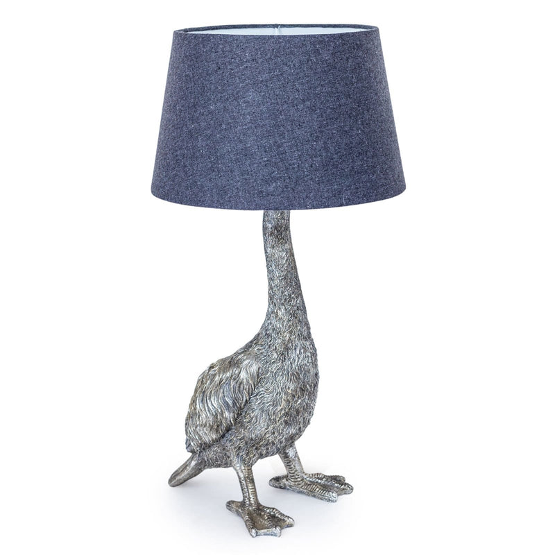 Bird Lamp Antique Style Silver Goose Table Lamp - Giftworks