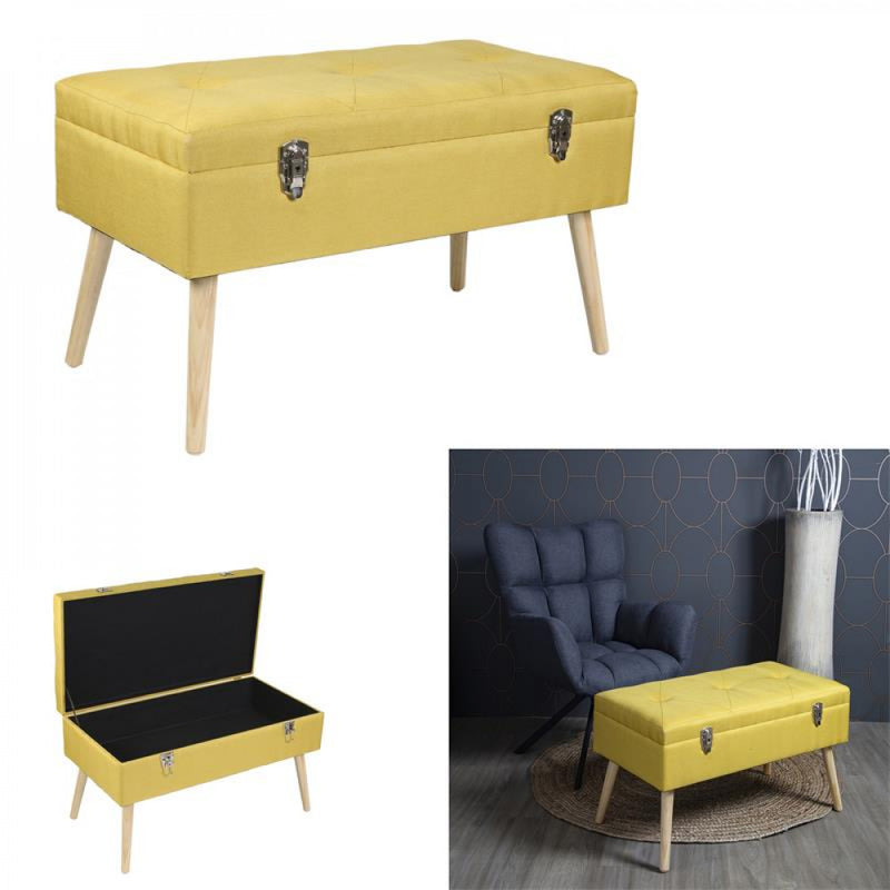 Yellow Suitcase Bench With Storage