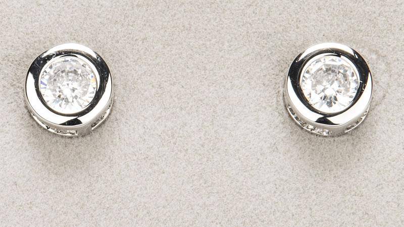 Newgrange Living Silver Small White Stone Earrings - Giftworks