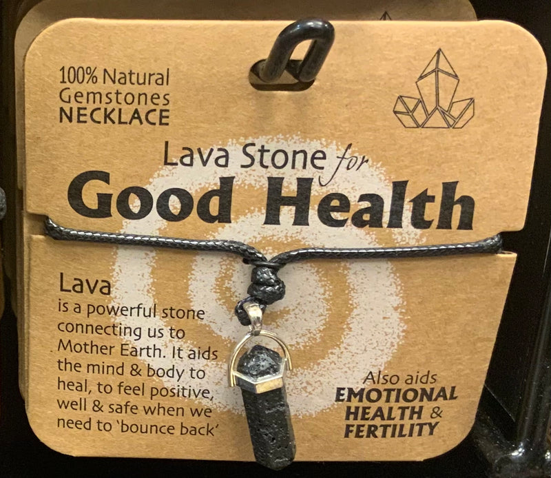 LAVA FOR GOOD HEALTH GEMSTONE NECKLACE - Giftworks