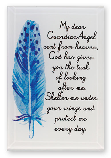 Guardian Angel Glass Free Standing Plaque - Giftworks
