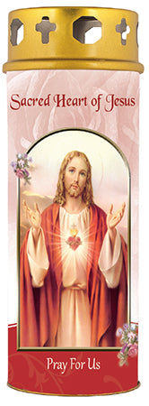 Sacred Heart of Jesus Pillar Candle Windproof Top - Giftworks