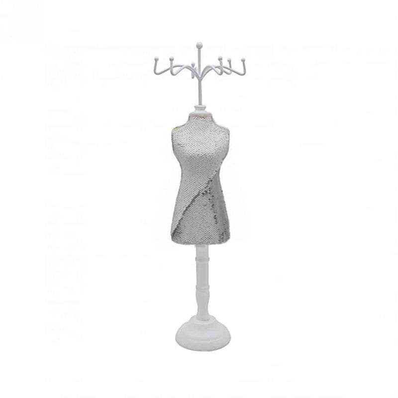 Sequin Mannequin White and Silver 58x14cm - Giftworks